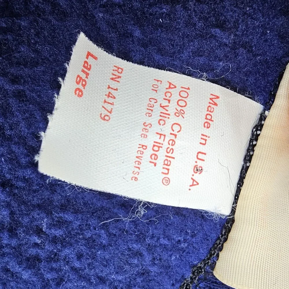 Vintage 70's Sears Activewear Track Jacket Large Blue USA Made Creslan Full Zip